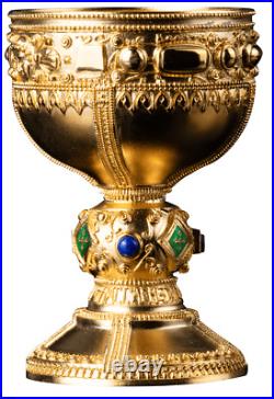 2025 Samoa Holy Grail 5 oz Silver 3D Shaped Gilded Enameled Coin withGemstones 2025 Samoa Holy Grail 5 oz Silver 3D Shaped Gilded Enameled Coin withGemstones