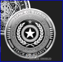 2025 Silver Shield Stack Or Starve 1 oz. 999 Silver Proof Wth Coa And Box