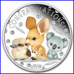 2025 Tuvalu 1/2 oz Silver Colorized Newborn Proof (Box)