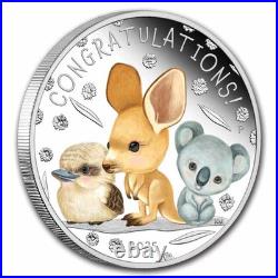 2025 Tuvalu 1/2 oz Silver Colorized Newborn Proof (Box)