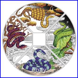 2025 Tuvalu Lunar Year of the Snake Quadrant 4 oz Silver Proof Coin Set 2025 Tuvalu Lunar Year of the Snake Quadrant 4 oz Silver Proof Coin Set
