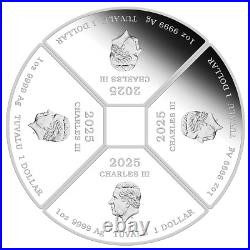 2025 Tuvalu Lunar Year of the Snake Quadrant 4 oz Silver Proof Coin Set