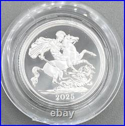 2025 UK Proof Silver Sovereign, Presentation Box/OGP Reverse Scratches