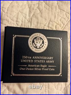 2025-W American Silver Eagle Proof 250th Anniversary U. S. Army Box And COA