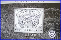 2025-s Us Mint Silver Proof Set 10 Coins In Two Sealed Containers Box Ogp & Coa