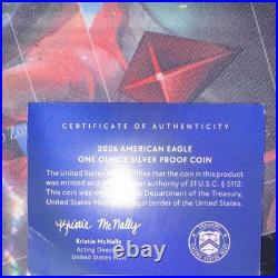 2026 American Eagle $1 Silver Proof Coin 0.999 P Philadelphia with COA Box