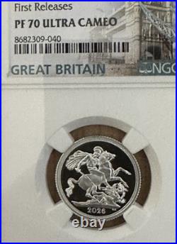 2026 Great Britain Uk 1sov Silver Sovereign Proof Box Coa First Release Ngc Pf70