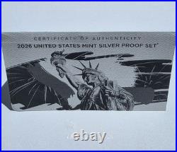 2026-S United States Silver Proof 10 Coin Set with Box and COA IN HAND
