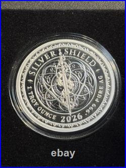2026 Silver Shield No Political Solution 1 oz Silver Proof Wth Coa Box