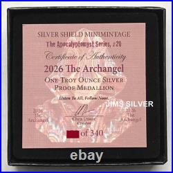 2026 Silver Shield THE ARCHANGEL 1 oz Silver PROOF with BOX & LOW COA