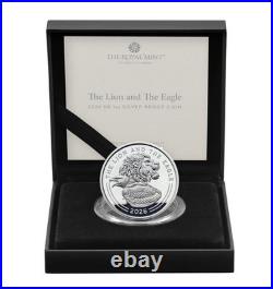 2026 UK Lion and Eagle 1 oz Silver Proof BOX COA BETH ZAIKEN Mintage 1500