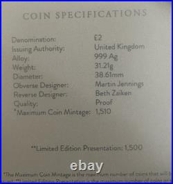 2026 UK Lion and Eagle 1 oz Silver Proof BOX COA BETH ZAIKEN Mintage 1500