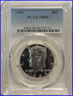 (20)1964 PCGS PR 69 Kennedy GEM PROOF Silver Half Dollars box of TWENTY