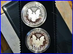 2 American Silver Eagle Proofs Dcam 2011w And 2008w With Us Mintcase And Box