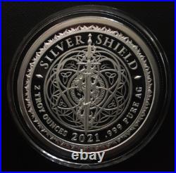 2 oz silver proof Youtube Censored 2021.999 Pure Fine COA Box Silver Shield