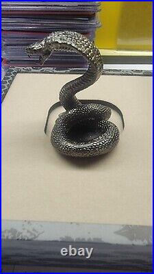 3 D SNAKE 3 Oz SILVER PROOF LIKE Samoa 2025 BLACK FINISH PHENOMENAL BOX & COA