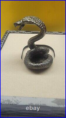 3 D SNAKE 3 Oz SILVER PROOF LIKE Samoa 2025 BLACK FINISH PHENOMENAL BOX & COA
