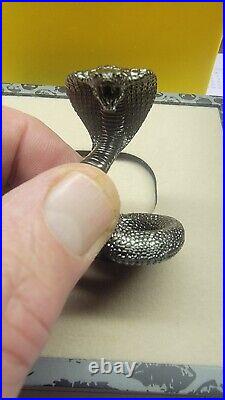 3 D SNAKE 3 Oz SILVER PROOF LIKE Samoa 2025 BLACK FINISH PHENOMENAL BOX & COA