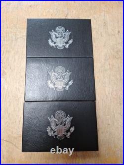 3 US Silver proof sets 1994, 1995, 1996 with Box COA