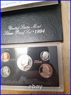 3 US Silver proof sets 1994, 1995, 1996 with Box COA