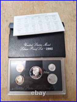 3 US Silver proof sets 1994, 1995, 1996 with Box COA