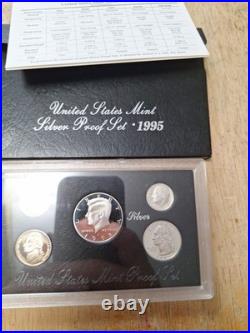 3 US Silver proof sets 1994, 1995, 1996 with Box COA