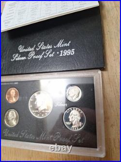 3 US Silver proof sets 1994, 1995, 1996 with Box COA