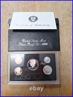 3 US Silver proof sets 1994, 1995, 1996 with Box COA