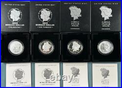 4 Coin Set 2023 Morgan & Peace Silver Dollars Unc & Proof OGP BOX COA. 9999