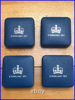 4x 1977 Silver Jubilee Crown. 925 Silver Proof Coins-Different Royal Mint Issues