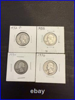 50 United States Silver Quarters + 2 Proof Quarters (52 Coin Lot) Comes With Box
