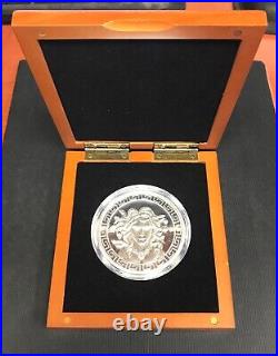 5 Oz. 999 Silver Medusa Proof Medallion Mintage 500! Hardwood Presentation Box