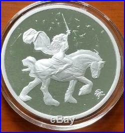 5 Oz Silver. 999 Coin Proof Steve Ferris Lady Godiva Box & Coa Rare Round Girl