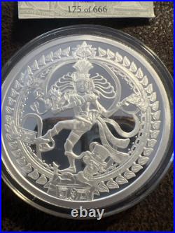 5 Oz Silver Proof 2021 Nataraja Dollar Round with COA And Display Box 175/666 5 Oz Silver Proof 2021 Nataraja Dollar Round with COA And Display Box 175/666