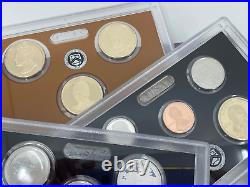 5- U. S. Mint Silver Proof Sets 2016-S, 2018-S, (2) 2019-S, 2020-S Boxes, COA