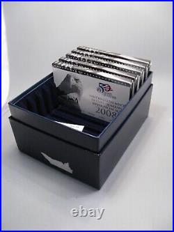 5 Year Run 2004-08 US Sand Francisco Mint Silver Quarter Proof Sets Box/coa #10 5 Year Run 2004-08 US Sand Francisco Mint Silver Quarter Proof Sets Box/coa #10