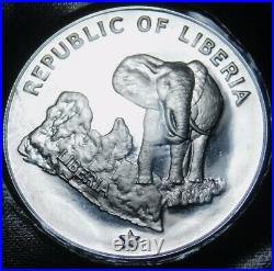 6X Liberia Mint Silver Elephant Set Proof 1973 Not in Box Mint Lamination AE-542
