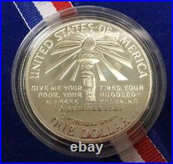 (6) 1986 US Mint Ellis Island Liberty Coin Dollar Half Silver Proof Sets Box COA