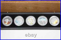 AUSTRALIA 2009 5-Coin 1 oz x 5 Silver'Discover Australia' Proof Set Wooden Box