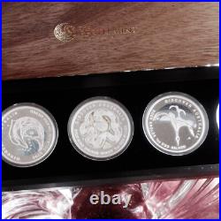 AUSTRALIA 2009 5-Coin 1 oz x 5 Silver'Discover Australia' Proof Set Wooden Box