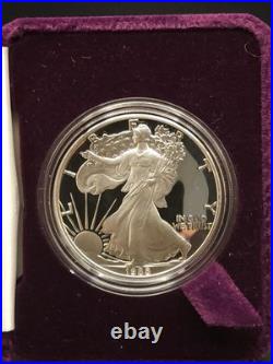 American Eagle 1988 $1 Proof Silver Coin 0.999 San Francisco with Box & Specs