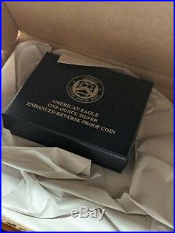 American Eagle 2019 One Ounce Silver Enhanced Reverse Proof Coin NEW IN BOX 19XE