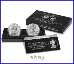 American Eagle 2021 One Ounce Silver Reverse Proof Two-Coin Set (S) Govt Box