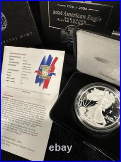 American Eagle 2026 Dual Date $1 Silver Proof- W Mint with Box & COA with OGP