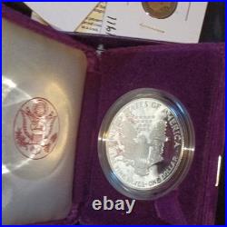 American Silver Eagle 1990-S Proof 2oz. 999 Silver with Box & COA