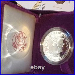 American Silver Eagle 1990-S Proof 2oz. 999 Silver with Box & COA