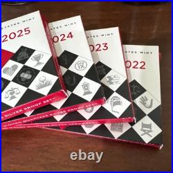 American Women's Quarter S Mint US Silver Proof'22'23'24'25 Set-5 withBox COA