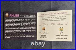 Anubis 1 oz Silver Proof Goldclad Coloured Coin. 999 Silver with Box COA