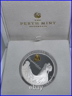 Australia 1 oz Silver Colorized Wedding Proof (Box). 999