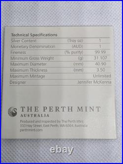 Australia 1 oz Silver Colorized Wedding Proof (Box). 999